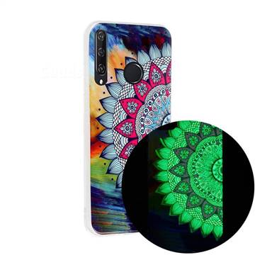 Colorful Sun Flower Noctilucent Soft TPU Back Cover for Huawei Y6p