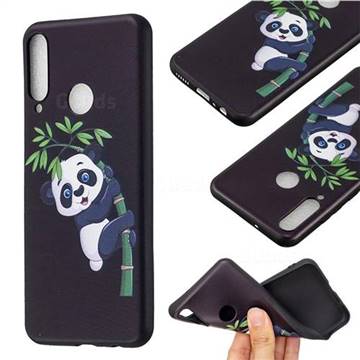 Bamboo Panda 3D Embossed Relief Black Soft Back Cover for Huawei Y6p