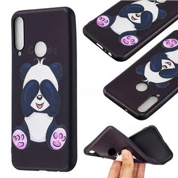 Lovely Panda 3D Embossed Relief Black Soft Back Cover for Huawei Y6p
