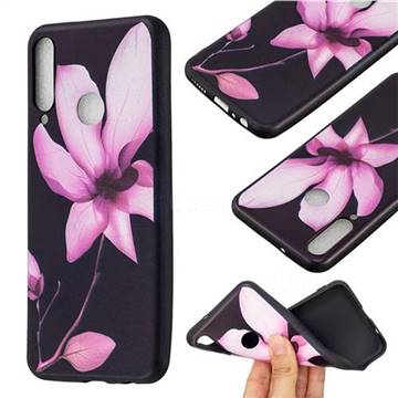 Lotus Flower 3D Embossed Relief Black Soft Back Cover for Huawei Y6p