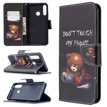 Chainsaw Bear Leather Wallet Case for Huawei Y6p