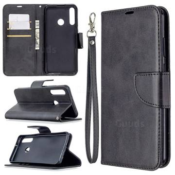 Classic Sheepskin PU Leather Phone Wallet Case for Huawei Y6p - Black