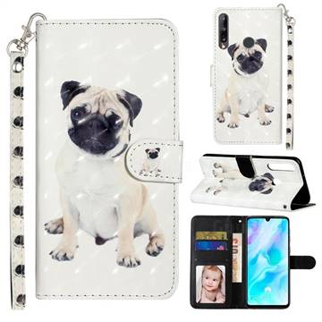 Pug Dog 3D Leather Phone Holster Wallet Case for Huawei Y6p