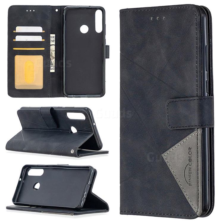 Binfen Color BF05 Prismatic Slim Wallet Flip Cover for Huawei Y6p - Black