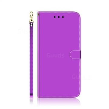 Shining Mirror Like Surface Leather Wallet Case for Huawei Y6p