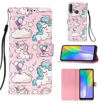 Angel Pony 3D Painted Leather Wallet Case for Huawei Y6p