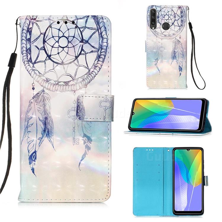 Fantasy Campanula 3D Painted Leather Wallet Case for Huawei Y6p