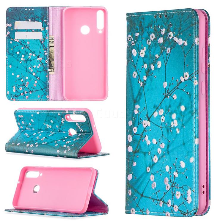 Plum Blossom Slim Magnetic Attraction Wallet Flip Cover for Huawei Y6p
