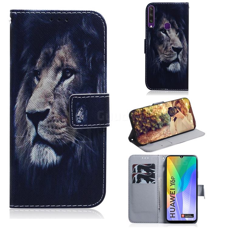Lion Face PU Leather Wallet Case for Huawei Y6p