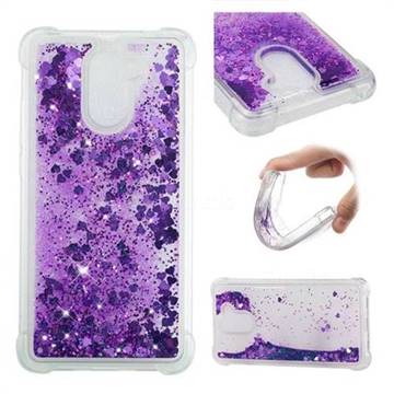 Dynamic Liquid Glitter Sand Quicksand Star TPU Case for Huawei Y7(2017) - Purple