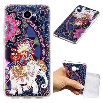 Totem Flower Elephant Super Clear Soft TPU Back Cover for Huawei Y7(2017)