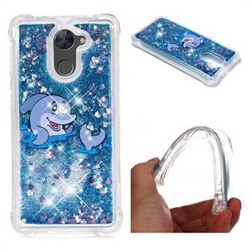 Happy Dolphin Dynamic Liquid Glitter Sand Quicksand Star TPU Case for Huawei Y7(2017)