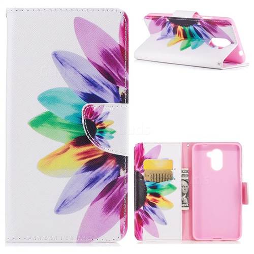 Seven-color Flowers Leather Wallet Case for Huawei Y7(2017)