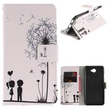 Couple Dandelion PU Leather Wallet Case for Huawei Y7(2017)
