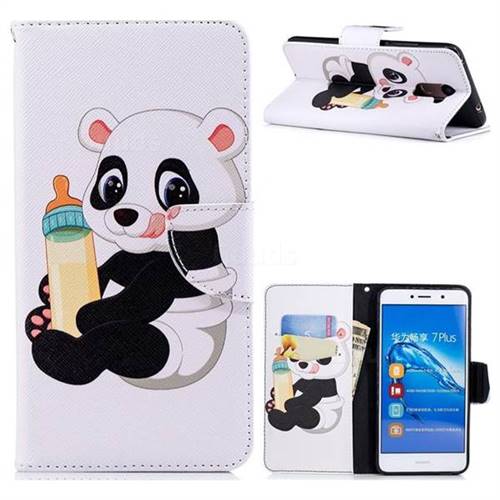 Baby Panda Leather Wallet Case for Huawei Y7(2017)