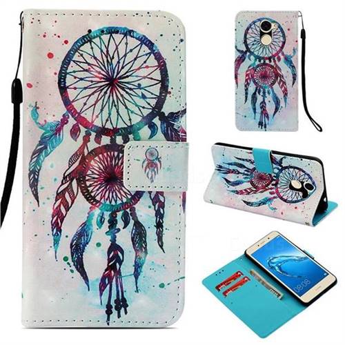 ColorDrops Wind Chimes 3D Painted Leather Wallet Case for Huawei Y7(2017)