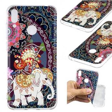 Totem Flower Elephant Super Clear Soft TPU Back Cover for Huawei Y7(2019) / Y7 Prime(2019) / Y7 Pro(2019)