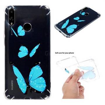 Blue butterfly Anti-fall Clear Varnish Soft TPU Back Cover for Huawei Y7(2019) / Y7 Prime(2019) / Y7 Pro(2019)
