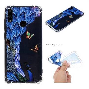 Peacock Butterfly Anti-fall Clear Varnish Soft TPU Back Cover for Huawei Y7(2019) / Y7 Prime(2019) / Y7 Pro(2019)