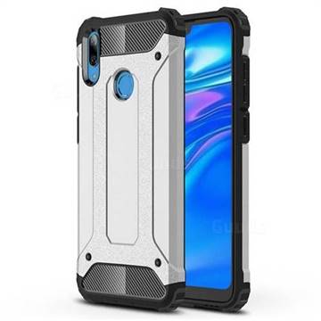 King Kong Armor Premium Shockproof Dual Layer Rugged Hard Cover for Huawei Y7(2019) / Y7 Prime(2019) / Y7 Pro(2019) - Technology Silver
