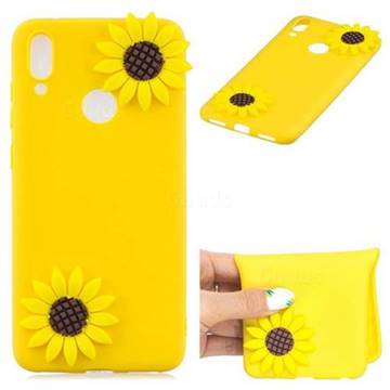 Yellow Sunflower Soft 3D Silicone Case for Huawei Y7(2019) / Y7 Prime(2019) / Y7 Pro(2019)