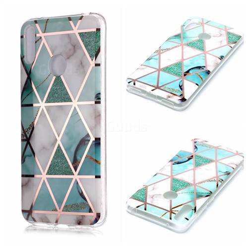 Green White Galvanized Rose Gold Marble Phone Back Cover for Huawei Y7(2019) / Y7 Prime(2019) / Y7 Pro(2019)