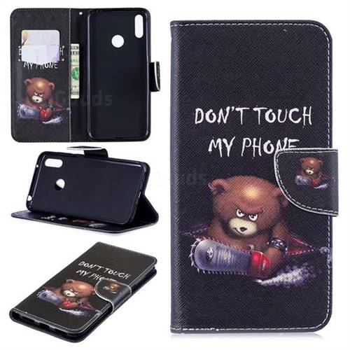 Chainsaw Bear Leather Wallet Case for Huawei Y7(2019) / Y7 Prime(2019) / Y7 Pro(2019)