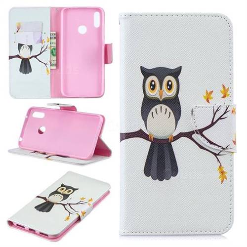 Owl on Tree Leather Wallet Case for Huawei Y7(2019) / Y7 Prime(2019) / Y7 Pro(2019)