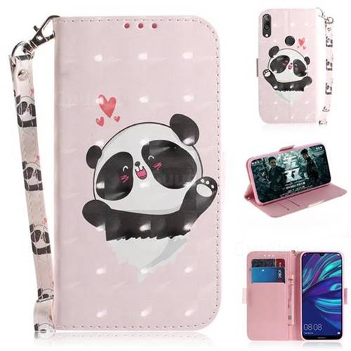 Heart Cat 3D Painted Leather Wallet Phone Case for Huawei Y7(2019) / Y7 Prime(2019) / Y7 Pro(2019)