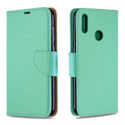 Classic Luxury Litchi Leather Phone Wallet Case for Huawei Y7(2019) / Y7 Prime(2019) / Y7 Pro(2019) - Green