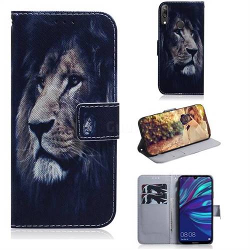Lion Face PU Leather Wallet Case for Huawei Y7(2019) / Y7 Prime(2019) / Y7 Pro(2019)
