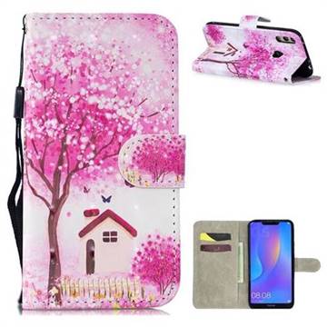 Tree House 3D Painted Leather Wallet Phone Case for Huawei Y7(2019) / Y7 Prime(2019) / Y7 Pro(2019)