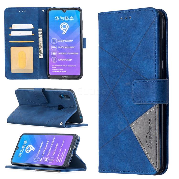 Binfen Color BF05 Prismatic Slim Wallet Flip Cover for Huawei Y7(2019) / Y7 Prime(2019) / Y7 Pro(2019) - Blue