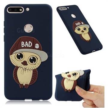 Bad Boy Owl Soft 3D Silicone Case for Huawei Y7(2018) - Navy
