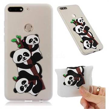 Panda Bamboo Soft 3D Silicone Case for Huawei Y7(2018) - Translucent White