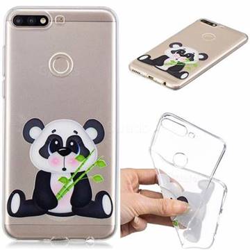 Bamboo Panda Clear Varnish Soft Phone Back Cover for Huawei Y7(2018)