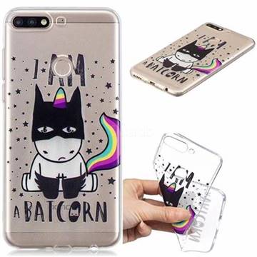 Batman Clear Varnish Soft Phone Back Cover for Huawei Y7(2018)