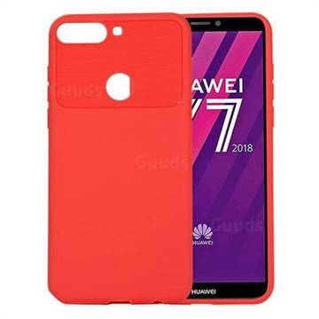 Carapace Soft Back Phone Cover for Huawei Y7(2018) - Red