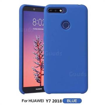 Howmak Slim Liquid Silicone Rubber Shockproof Phone Case Cover for Huawei Y7(2018) - Sky Blue