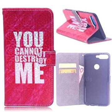 YOU CANNOT DESTORY ME Laser Light PU Leather Wallet Case for Huawei Y7(2018)