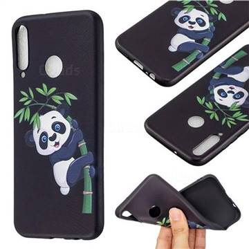 Bamboo Panda 3D Embossed Relief Black Soft Back Cover for Huawei Y7p