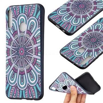 Mandala 3D Embossed Relief Black Soft Back Cover for Huawei Y7p