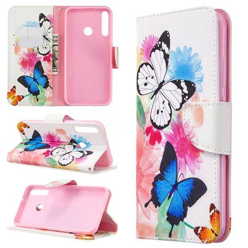 Vivid Flying Butterflies Leather Wallet Case for Huawei Y7p