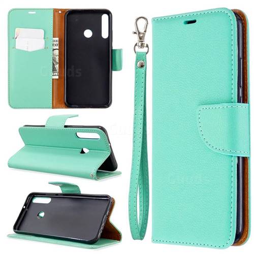 Classic Luxury Litchi Leather Phone Wallet Case for Huawei Y7p - Green