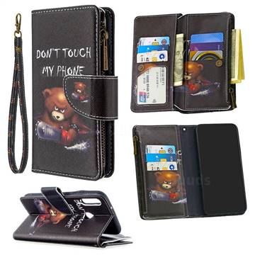 Chainsaw Bear Binfen Color BF03 Retro Zipper Leather Wallet Phone Case for Huawei Y7p