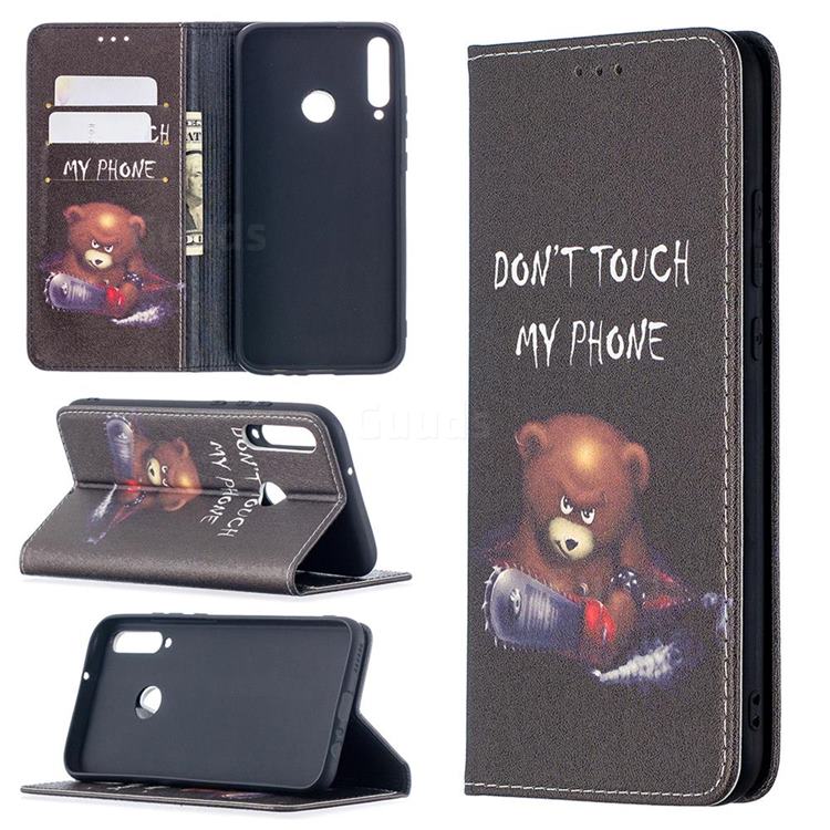 Chainsaw Bear Slim Magnetic Attraction Wallet Flip Cover for Huawei Y7p