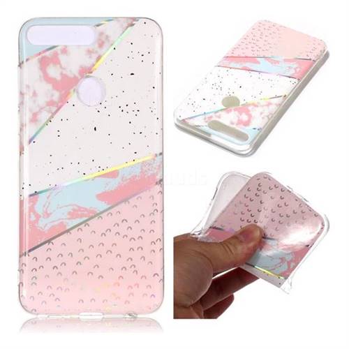 Matching Color Marble Pattern Bright Color Laser Soft TPU Case for Huawei Y7 Pro (2018) / Y7 Prime(2018) / Nova2 Lite