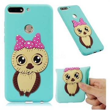 Bowknot Girl Owl Soft 3D Silicone Case for Huawei Y7 Pro (2018) / Y7 Prime(2018) / Nova2 Lite - Sky Blue