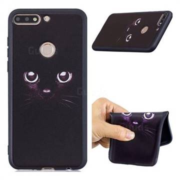 Black Cat Eyes 3D Embossed Relief Black Soft Phone Back Cover for Huawei Y7 Pro (2018) / Y7 Prime(2018) / Nova2 Lite