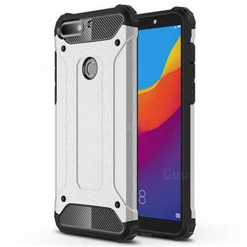King Kong Armor Premium Shockproof Dual Layer Rugged Hard Cover for Huawei Y7 Pro (2018) / Y7 Prime(2018) / Nova2 Lite - Technology Silver